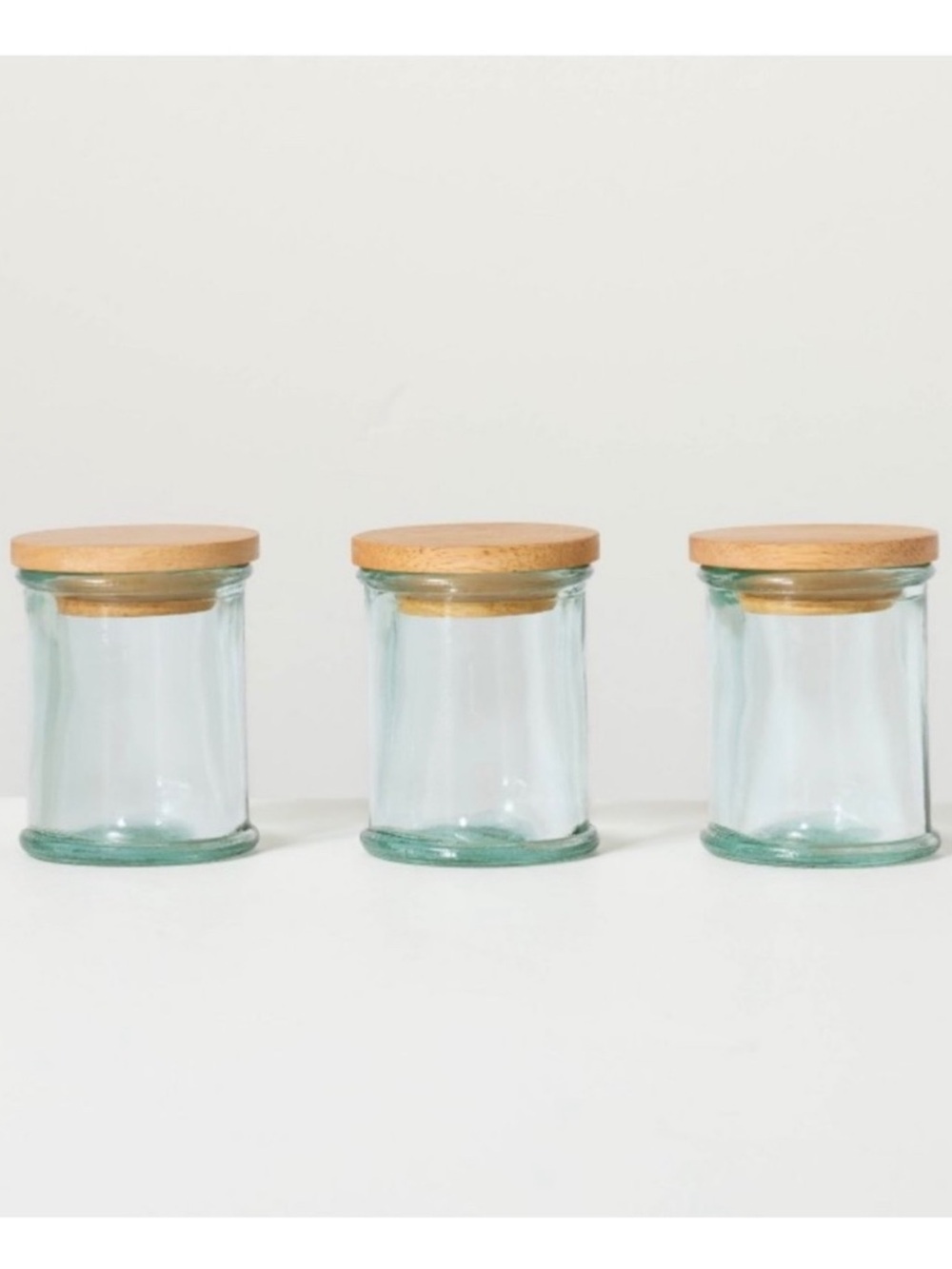 New! Set of 3 Recycled Glass Spice Containers - Hearth & Hand Magnolia